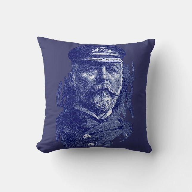 Captain John Smith, HMS Titanic Throw Pillow (Front)