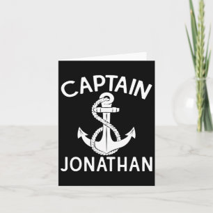 Captain Jonathan Boat Anchor Yacht Boating Ship Card