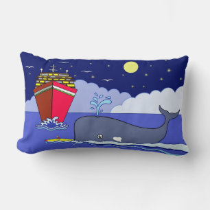 Captain Kayak Saved by Whale Lumbar Pillow