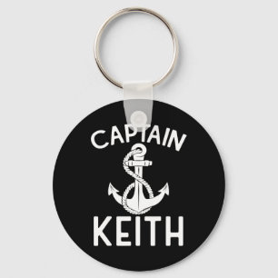 Captain Keith Boat Ship Anchor Boating Yacht Keychain