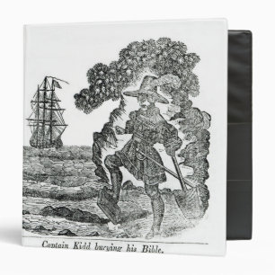 Captain Kidd Burying His Bible, illustration 3 Ring Binder