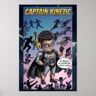Captain Kinetic Neurodiversity Superhero Poster