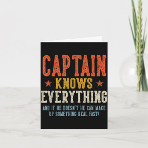 Captain knows everything father's day retro card