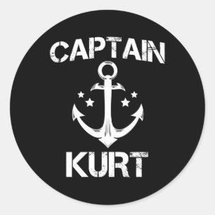 Captain Kurt Personalized Name Boat Classic Round Sticker