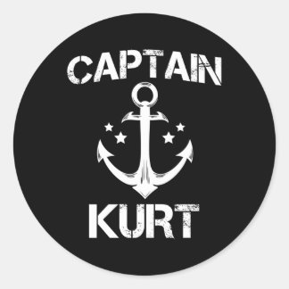 Captain Kurt Personalized Name Boat Classic Round Sticker