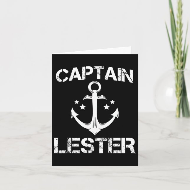 Captain Lester Funny Birthday Personalized Name Bo Card (Front)