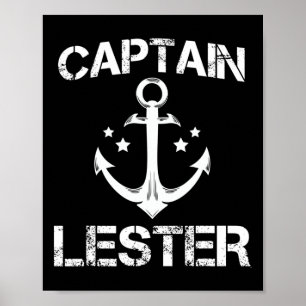 Captain Lester Funny Birthday Personalized Name Bo Poster