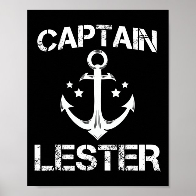 Captain Lester Funny Birthday Personalized Name Bo Poster (Front)