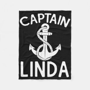 Captain Linda Boat Boating Ship Yacht Anchor  Fleece Blanket