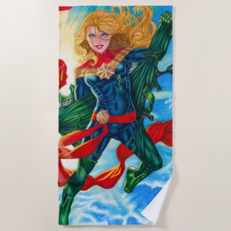 Captain Marvel ~ Carol Danvers Beach Towel