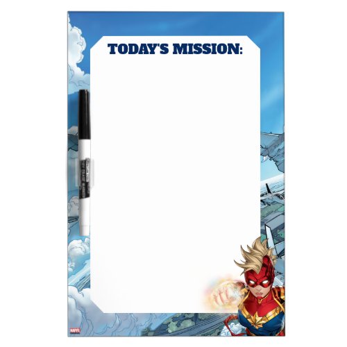 Captain Marvel Flying With Jets Dry Erase Board