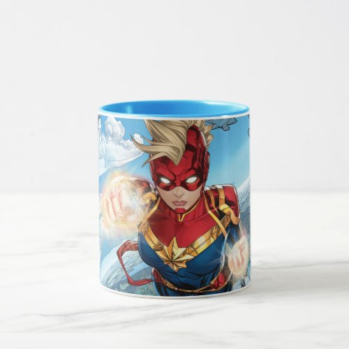 Captain Marvel Flying With Jets Mug