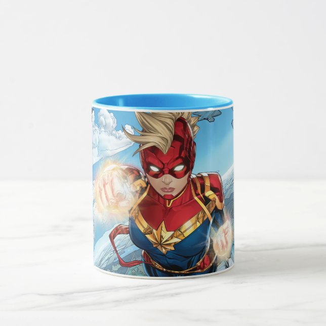 Captain Marvel Flying With Jets Mug (Center)