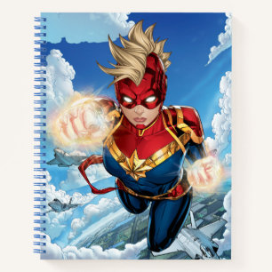 Captain Marvel Flying With Jets Notebook