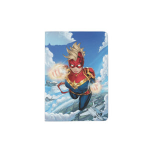 Captain Marvel Flying With Jets Passport Holder