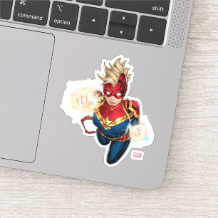 Captain Marvel Flying With Jets Sticker