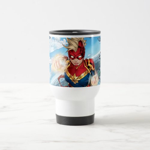 Captain Marvel Flying With Jets Travel Mug