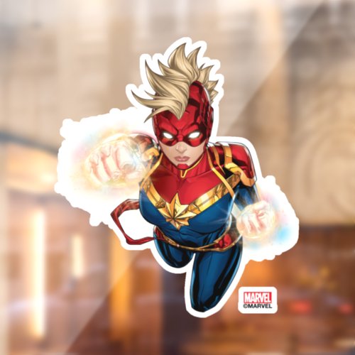 Captain Marvel Flying With Jets Window Cling
