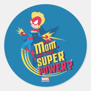 Captain Marvel   I'm A Mom Classic Round Sticker