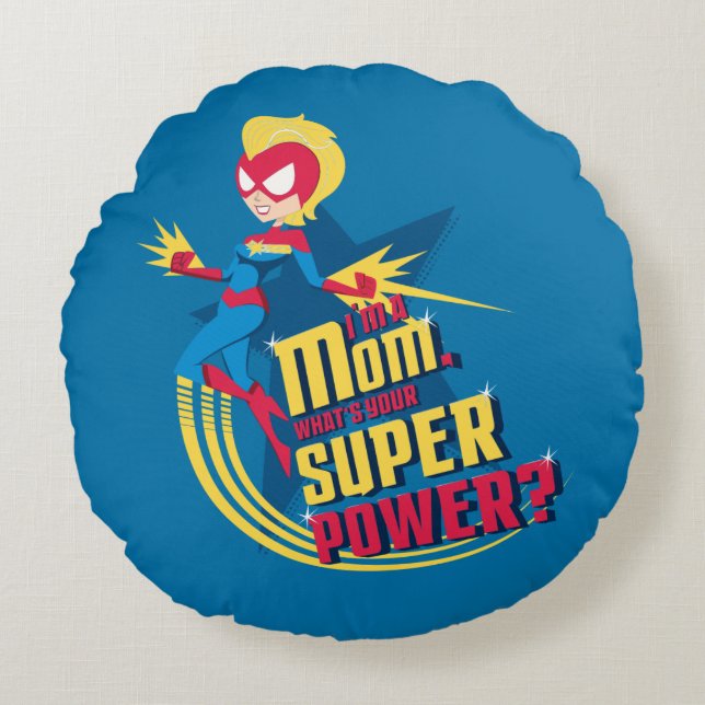 Captain Marvel | I'm A Mom Round Pillow (Front)