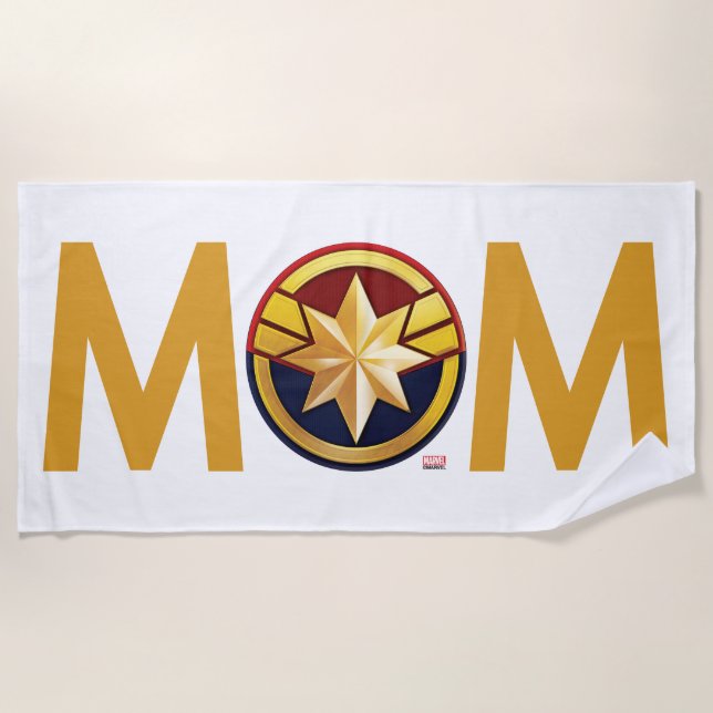 Captain Marvel Mom Beach Towel (Front)