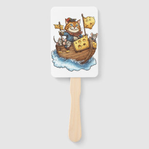 Captain Meowbeard � Funny Pirate Cat Graphic Hand Fan