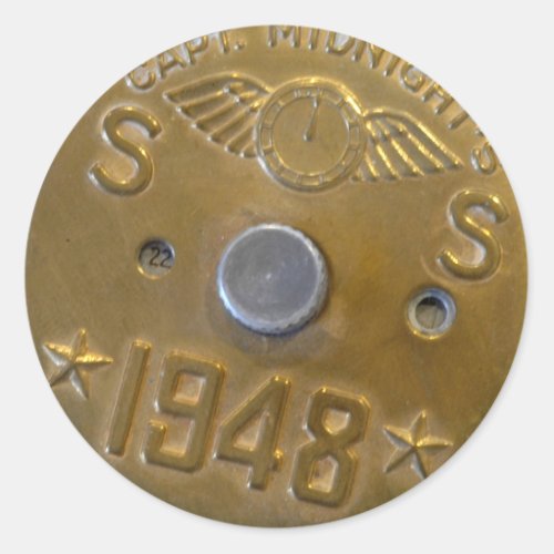 Captain Midnight Decoder Badge 1948 Classic Round Sticker