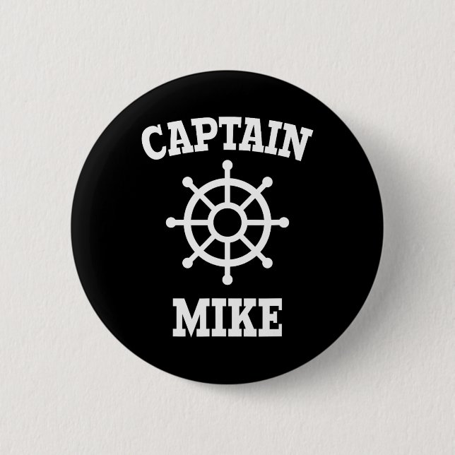 Captain Mike T Shirt  Button (Front)
