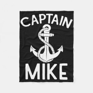 Captain Mike Yacht Boating Ship Boat Anchor  Fleece Blanket