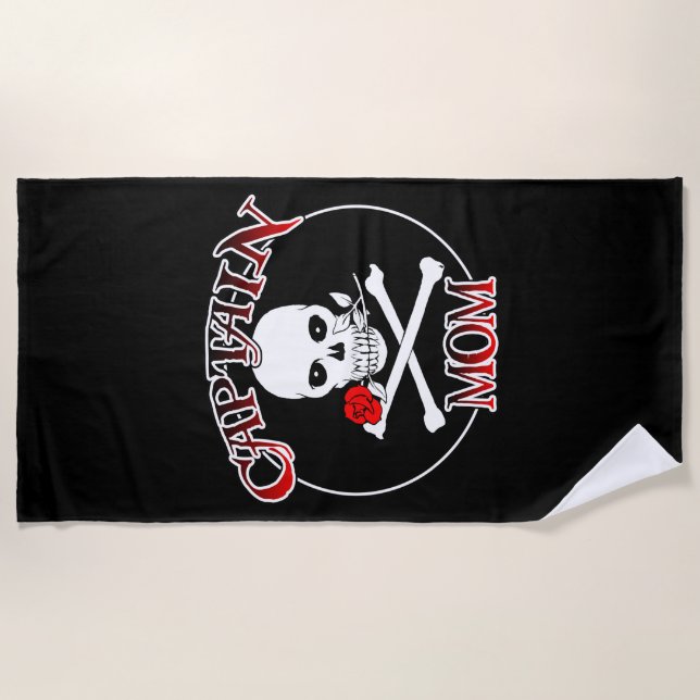 Captain Mom Beach Towel (Front)