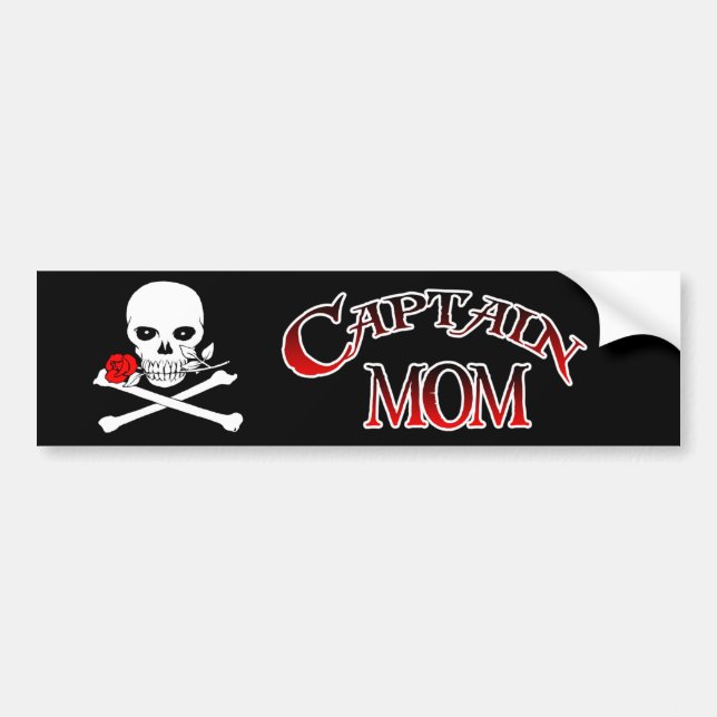 Captain Mom Bumper Sticker (Front)