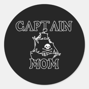 Captain Mom Classic Round Sticker