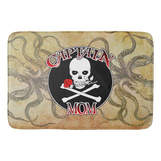 Captain Mom - Embraced by the Deep Bath Mat (Front)
