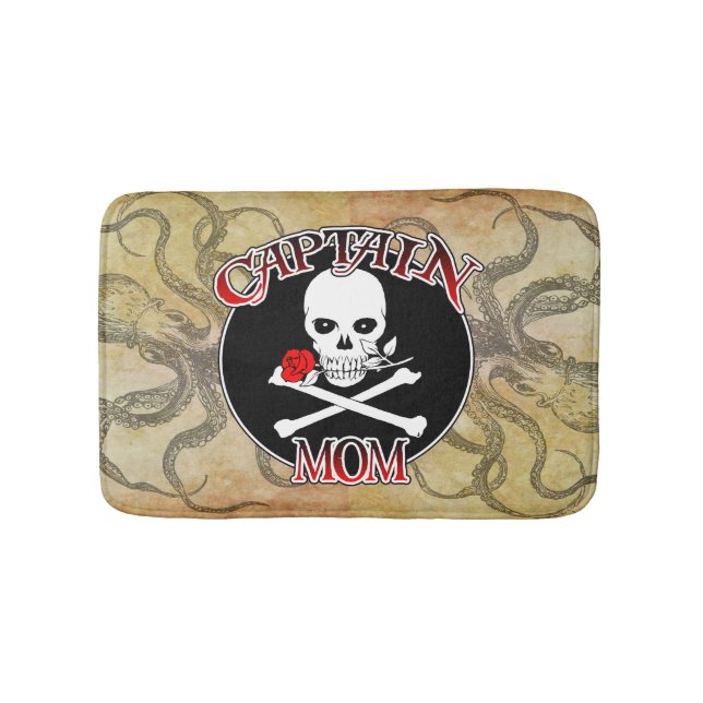 Captain Mom - Embraced by the Deep Bath Mat (Front)