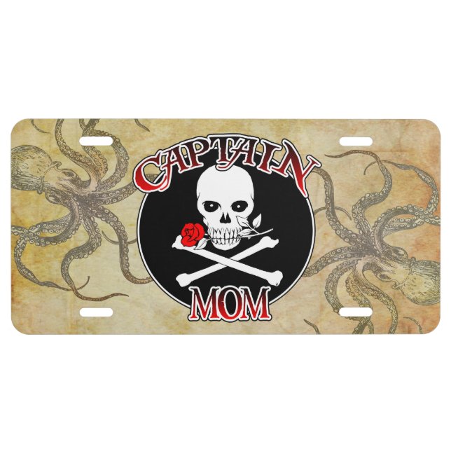 Captain Mom - Embraced by the Deep License Plate (Front)