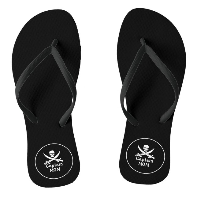 Captain Mom  Flip Flops (Footbed)