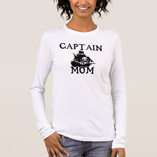 Captain Mom Ladies Long Sleeve (Fitted) Long Sleeve T-Shirt