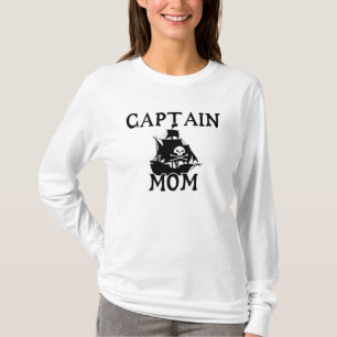 Captain Mom Ladies Long Sleeve (Fitted) T-Shirt