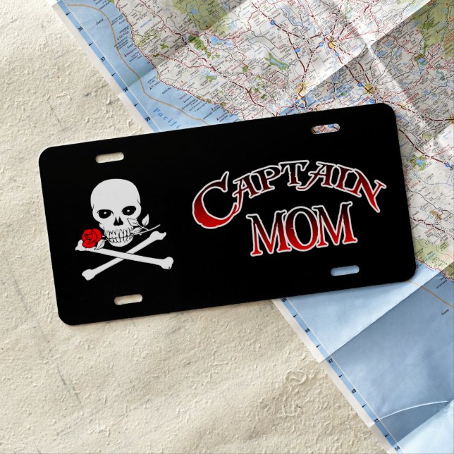Captain Mom License Plate (In Situ)