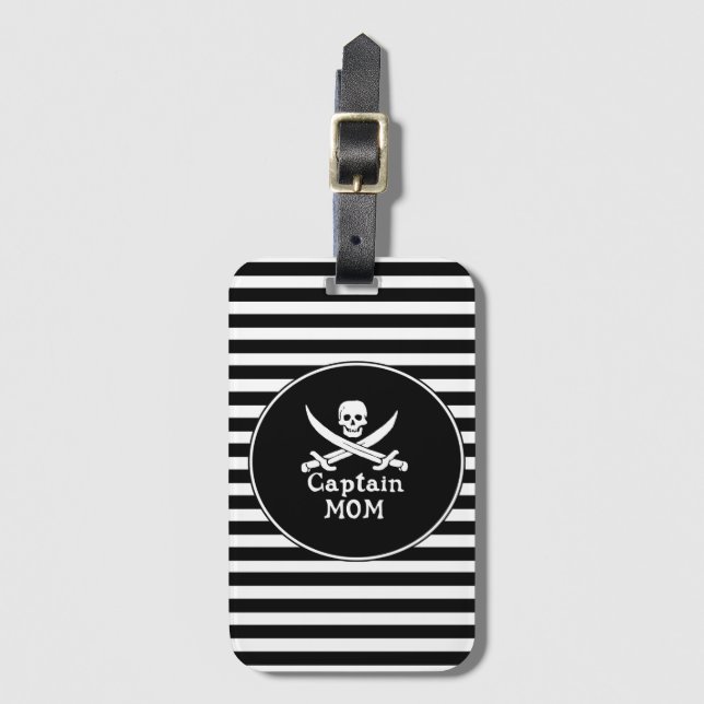 Captain Mom Luggage Tag (Front Vertical)