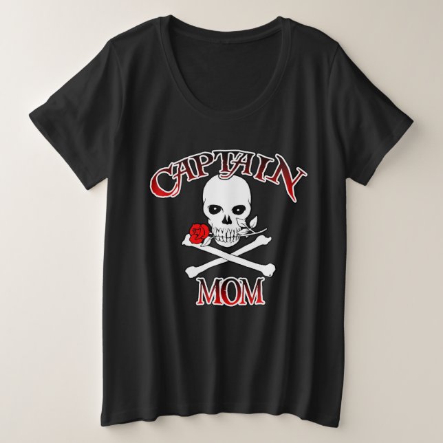 Captain Mom Plus Size T-Shirt (Design Front)