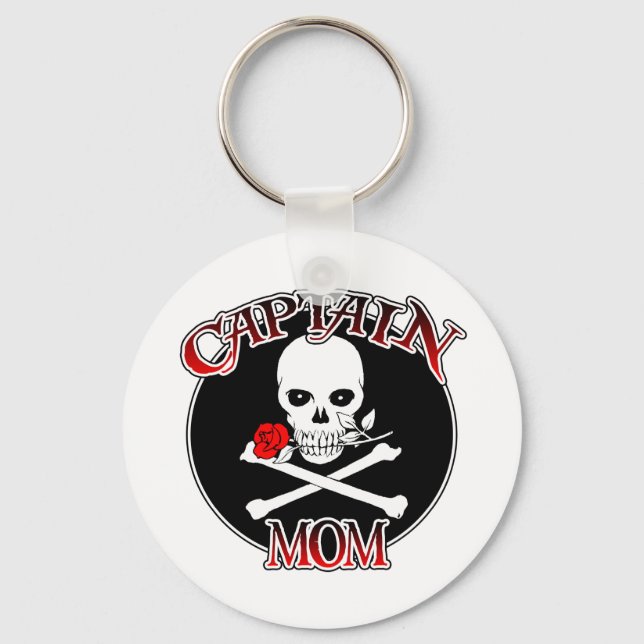 Captain Mom (Rose)Keychain Keychain (Front)