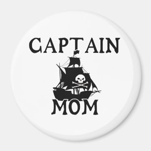 Captain Mom Round Magnet