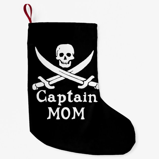 Captain Mom Small Christmas Stocking (Front)