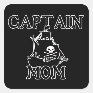 Captain Mom Square Sticker