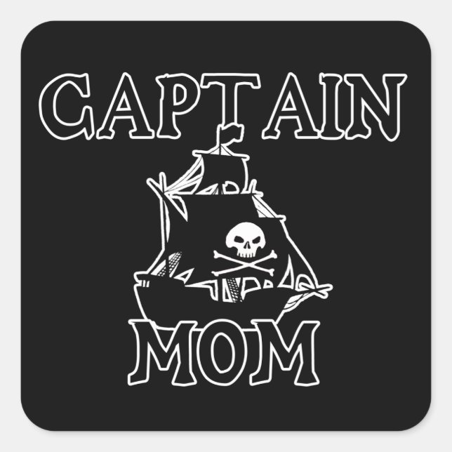 Captain Mom Square Sticker (Front)