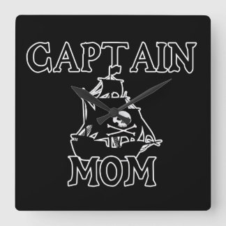Captain Mom Square Wall Clock