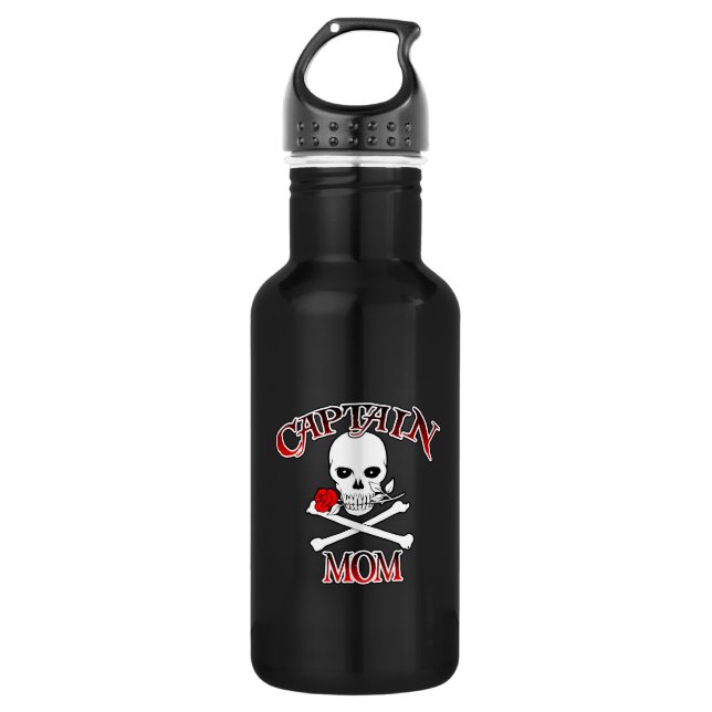 Captain Mom Stainless Steel Water Bottle (Front)