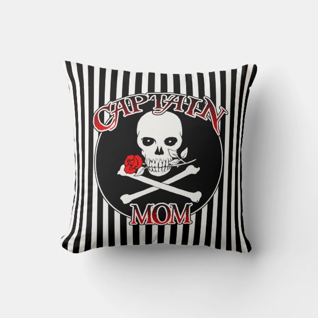 Captain Mom Throw Pillow (Front)