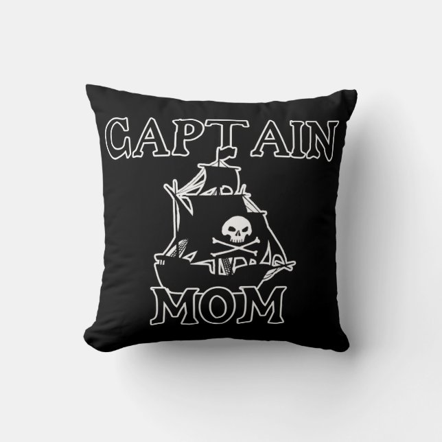 Captain Mom Throw Pillow (Front)